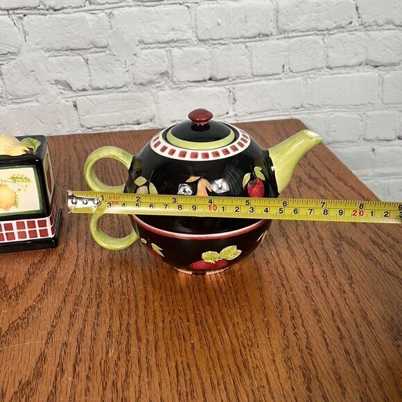 Debbie Mumm classic fruit bowl bowls Tea Pot & Cup coordinated Set EUC - Picture 2 of 8